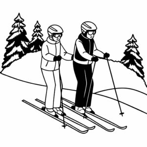 Clase de ski para dos