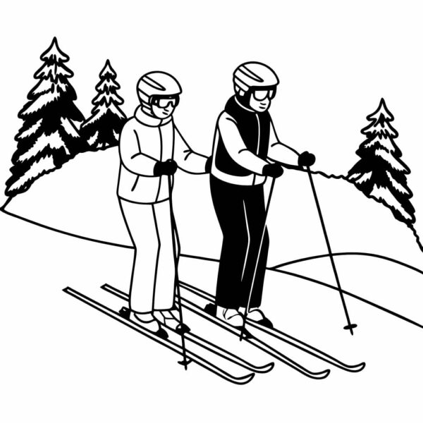 Clase de ski para dos