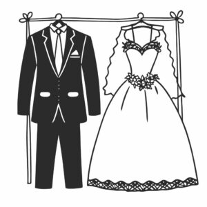 Aporte traje y vestido del novio y novia